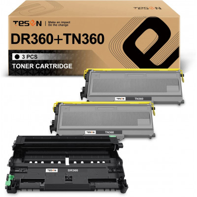 TESEN DR360 TN360 Compatible Drum and Toner Replacement (1 Drum + 2 Toner)